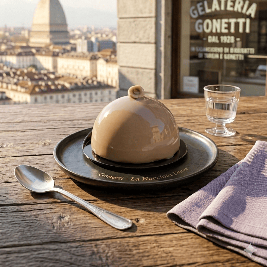 Torta semifreddo nocciola e chantilly artigianale senza glutine e lattosio, prodotto da Gonetti Gelato & Torte Gluten Free